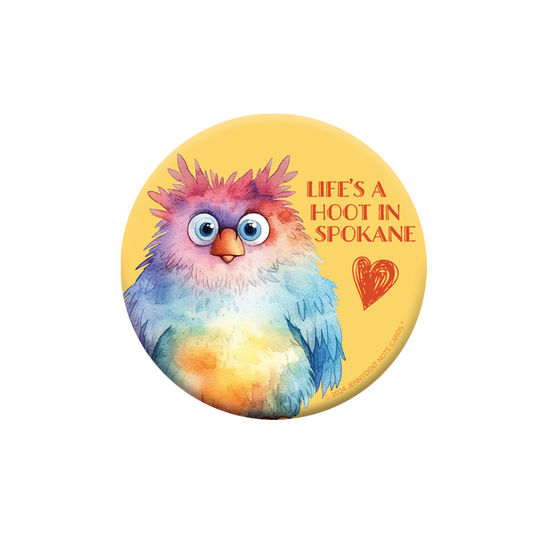 Spokane Rainbow Owl Magnet