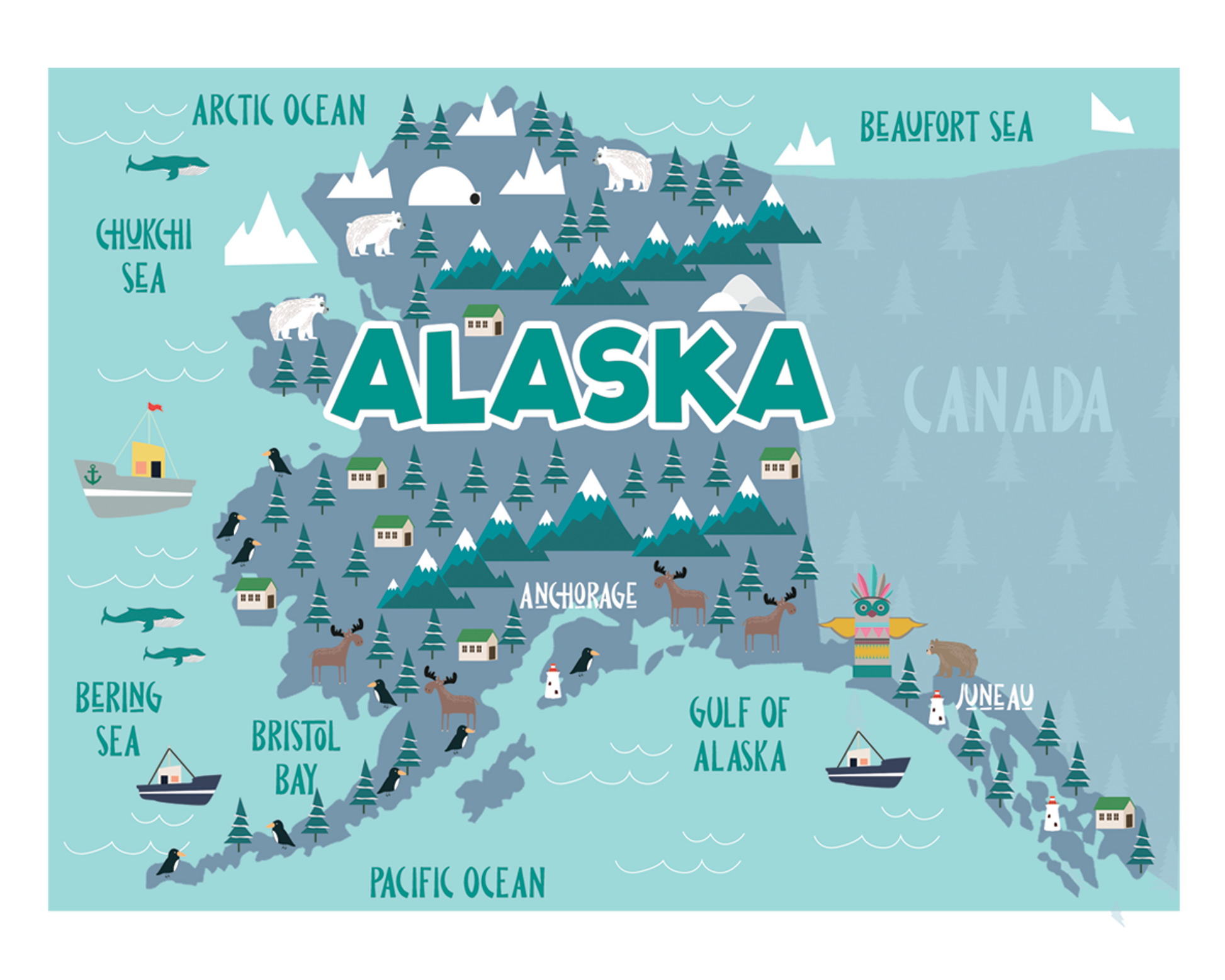 AK Map – JennyDidIt Note Cards